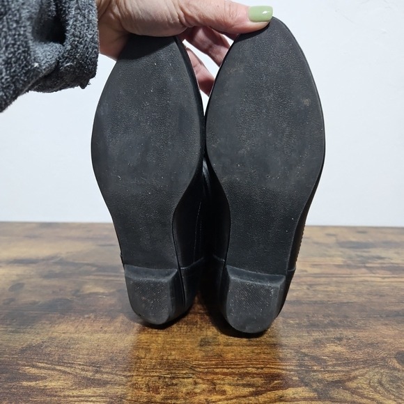 Womens Steve Madden Black Leather Knee High Boots Slouchy Buckle Sz 8 Goth - Picture 10 of 12